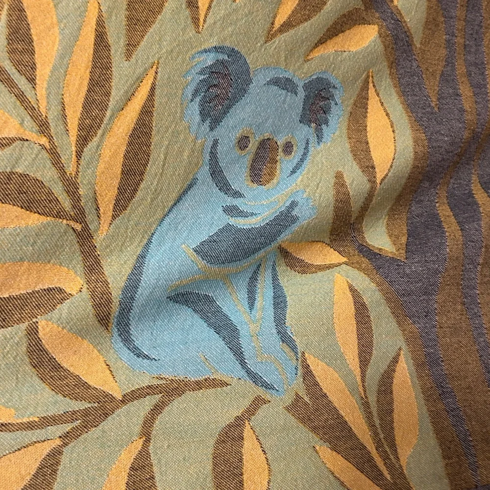 KOALA Heirloom Collection Yellow + Blue Hand Crafted Loom Weave New Original 84